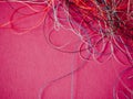Chaotically tangled threads. Embroidery threads randomly woven. Huge knot. Extreme macro. Beautiful story for intro. Title credits