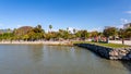 Chapala, Jalisco / Mexico, January 20, 2020. Lake Chapala its promenade with its logo in colored