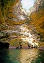 In Chapeau de Napoleon grotto, Bonifacio, Corsica, France Royalty Free Stock Photo