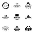 Chapeau logo set, simple style Royalty Free Stock Photo