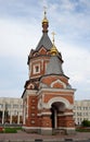 Chapel of Alexander Nevsky 19th century and fountain in historic center, Yaroslavl, Russia