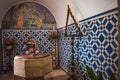 Chapel with baptistery and mosaic of the baptism in Our Lady of tears church, Dornes PORTUGAL Royalty Free Stock Photo