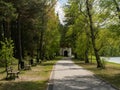 Chapel being part of the Way of the Cross, surrounded by the park.