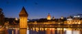 chapel bridge, kapellbruck in twilight time, lucerne