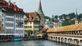 Chapel Bridge in Lucerne, Swiss