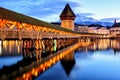 Chapel Bridge in the Old Town of Lucerne, Switzerland,