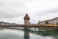 Chapel Bridge and Water Tower in Luzern, Switzerland. Royalty Free Stock Photo