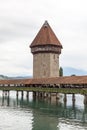 Chapel Bridge and Water Tower in Luzern, Switzerland. Royalty Free Stock Photo