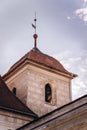 Chapel castle monuments historic czech tourism traveler sky clouds birds roof window old house