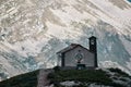 Chapel on a hill in Gran Paradiso Natural Reservation in Italy