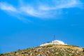 chapel on hill in greek island Royalty Free Stock Photo