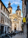 Chapel Hotel Dieu courtyard and garden in Lyon, France Royalty Free Stock Photo