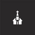 chapel icon. Filled chapel icon for website design and mobile, app development. chapel icon from filled city elements collection Royalty Free Stock Photo