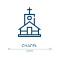 Chapel icon. Linear vector illustration from winter collection. Outline chapel icon vector. Thin line symbol for use on web and