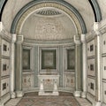 Chapel Interior 3d CG Royalty Free Stock Photo