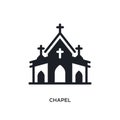 chapel isolated icon. simple element illustration from winter concept icons. chapel editable logo sign symbol design on white