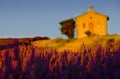 Chapel with lavender field Royalty Free Stock Photo