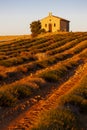 chapel with lavender field, Plateau de Valensole, Provence, France Royalty Free Stock Photo