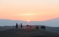 Chapel of Madonna di Vitaleta at sunrise Royalty Free Stock Photo