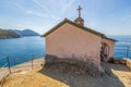 Chapel of Madonnina della Punta in Bonassola, La Spezia province, near 5 Terre, ligurian coast, Italy. Royalty Free Stock Photo