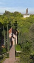 Chapel of Maximiliam and statue of Benito Juarez Royalty Free Stock Photo