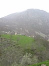 A Chapel in the mountain fog, Spain Royalty Free Stock Photo