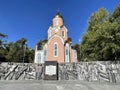 Vladivostok, Russia, October, 12, 2022. Chapel in the name of St. Andrew the First-Called and memorial in memory of the soldiers w