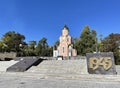 Vladivostok, Russia, October, 12, 2022. Chapel in the name of St. Andrew the First-Called and memorial in memory of the soldiers w