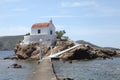 Chapel on a rock on Leros island, Greece