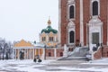 Chapel of Ryazan 900th Anniversary in the Kremlin park in Ryazan in winter, Russia.