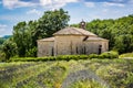 Chapel Saint Ferreol de Oppedette with lavender field, Provence Royalty Free Stock Photo