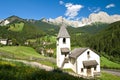 Chapel in saint zyprian, south tyrol Royalty Free Stock Photo