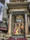 Chapel of San Gennaro, Naples Duomo. Minor altar, oil painting on copper by Domenichino 1640. Miracle of the infirm healed by the