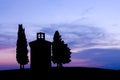 Chapel silhouette in Tuscany