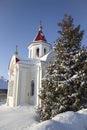 Chapel of St. George the Victorious in the winter landscape. Myshkin, Yaroslavl region