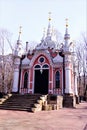 Chapel of St. Nicholas at the Transfiguration cemetery, Gothic architecture of Moscow. Nikolskaya chapel was built in 1804 by the