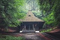 Chapel of St. Roch in KrasnobrÃÂ³d, Roztocze, Poland. Beautiful wooden sacral building situated on a hill between trees