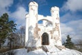 Chapel tomb of Ludvigsburg on the Island of the Dead close up in the sunny February day. Vyborg, Russia Royalty Free Stock Photo