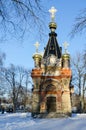 Chapel-tomb of princes Paskevich in winter Park, Gomel, Belarus