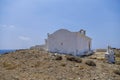 Chapel on top of a hill in Kythnos island, Cyclades, Greece Royalty Free Stock Photo