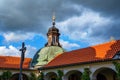 Chapel tower, cross and ambit in monastery Klokoty