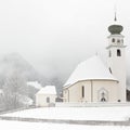 Chapel in Tyrol at wintertime, Wildschonau, Alps, Austria Royalty Free Stock Photo