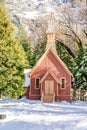 Snow Filled Yosemite Valley Chapel Royalty Free Stock Photo