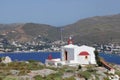 Chapel with wonderful view on Leros island, Greece