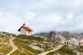 Chapell San Bernardo di Mentone in the late summer fog in the National park Tre Cime di Lavaredo