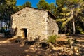 Chapelle de la Trinite Holy Trinity Chapel of Abbaye de Lerins monastery on Saint Honorat island offshore Cannes in France