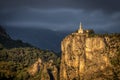 Chapelle Notre dame du Roc in Castellane in golden morning light