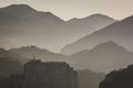 Chapelle Notre dame du Roc and nearby mountains at first light