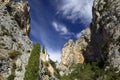 Chapelle Sainte Anne set between the two mountains, Moistiers Sainte Marie, Verdon, France