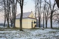 KALWARIA-ZEBRZYDOWSKA, POLAND - FEBRUARY 11, 2019: Chapels of Way of Cross, architectural and park landscape complex Royalty Free Stock Photo